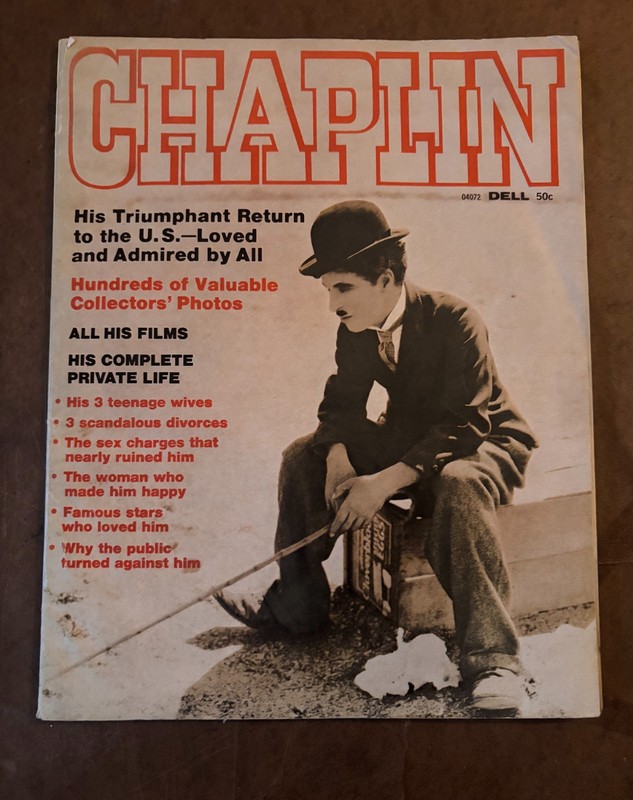 Rare CHAPLIN Magazine Special-His Return to US & history- 1972 Dell Publishing