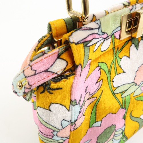 FENDI Peekaboo Small Velour 2Way Shoulder Bag Hand Bag BN244 Authentic Used F/S - Picture 15 of 24