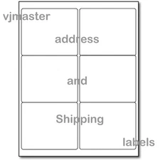 600 address and shipping labels,6 labels per sheet,4”x3.33” per label,100 sheets