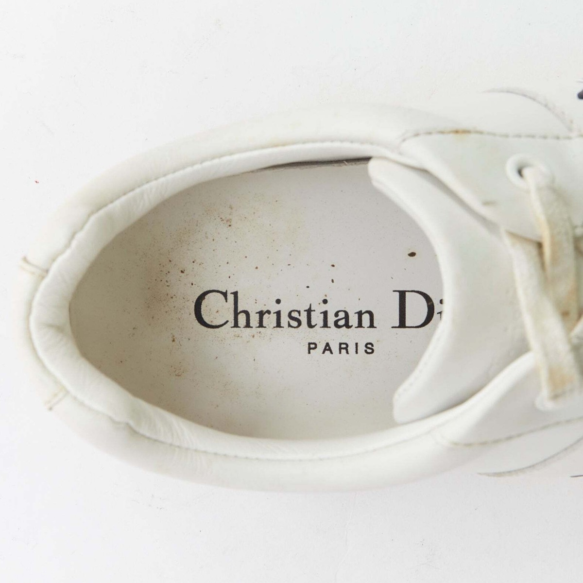 DIOR D Bee white leather CD logo grey suede trim sneakers DIOR D Bee white leather CD logo grey suede trim sneakers