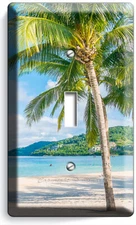 BEAUTIFUL DAY AT CARIBBEAN ISLAND PALM TREE LIGHT SWITCH OUTLET WALL PLATE DECOR