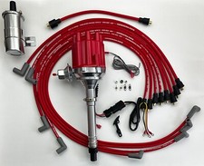Small Female Cap Chevy 327 350 Red Hei Distributor 8.5mm Wires Under 45k Coil