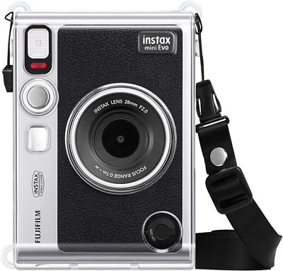 Crystal Clear Case for Fujifilm Instax Mini EVO Camera Hard Cover Shoulder Strap