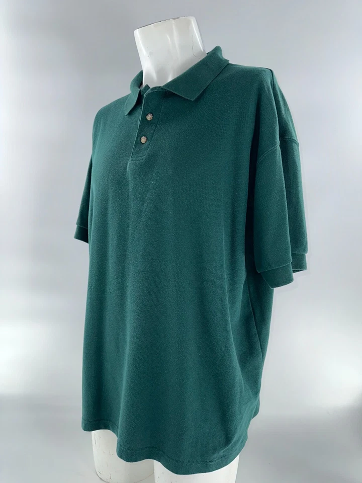 Polo Ballesta Manga Corta Hombre Grande Verde Poliéster Algodón YGI K4-21 Foto 4 de 4