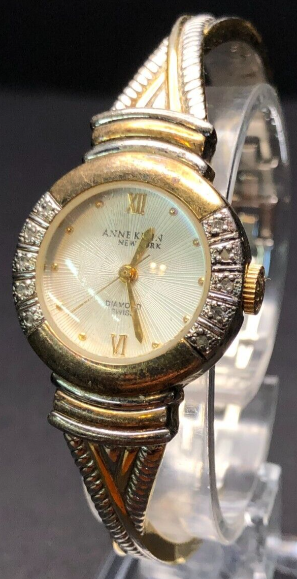 Vintage Anne Klein Diamond Watch WR50M Untested Potential Battery or Repair Needed