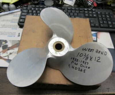 New Chrysler  West Bend Outboard Propeller 10 3/8 X 12 Pin Drive 25 Thru 30 Hp