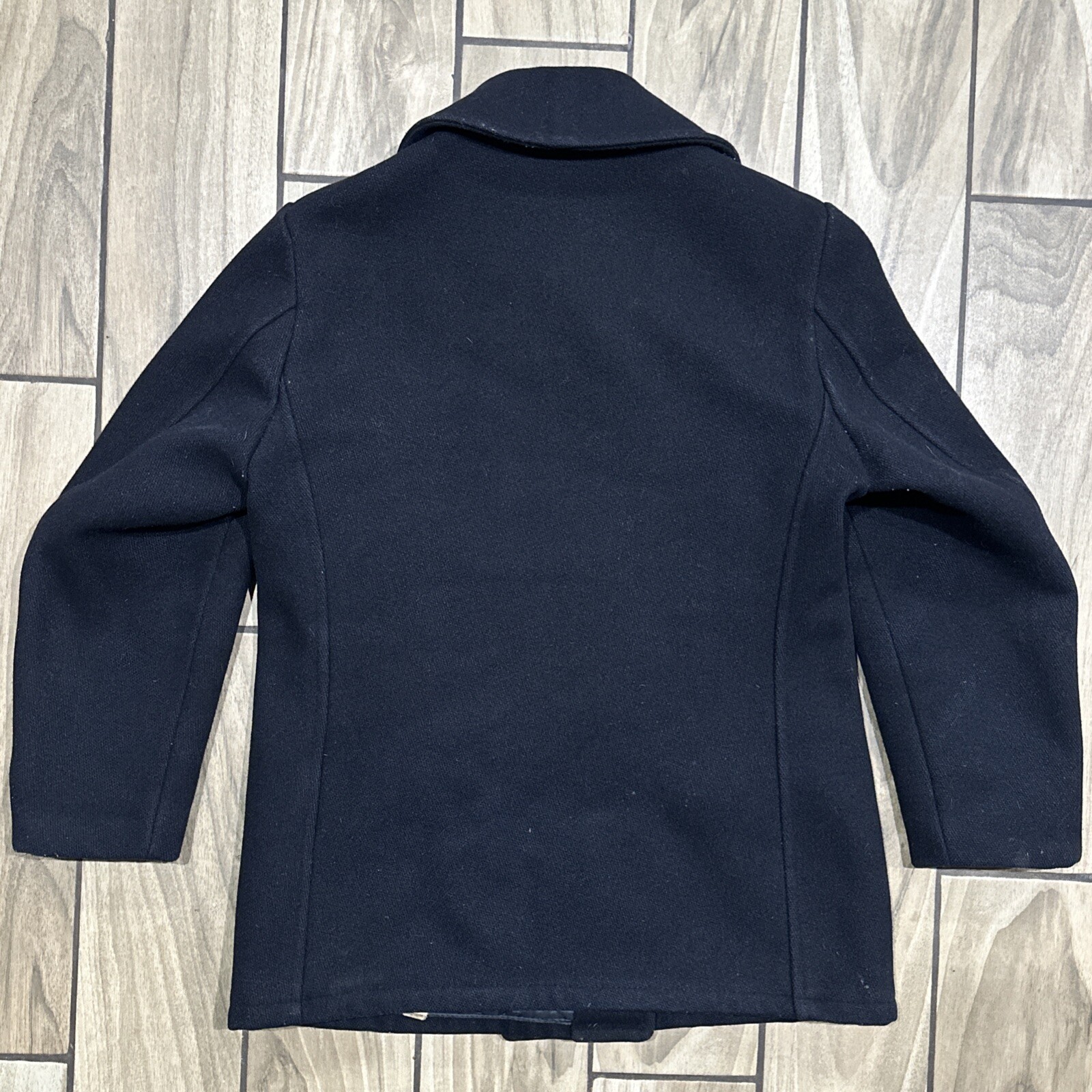 Vintage Fox Knapp Coat Size 40 Navy Pea Double Breasted Naval 503 Wool Union image 5