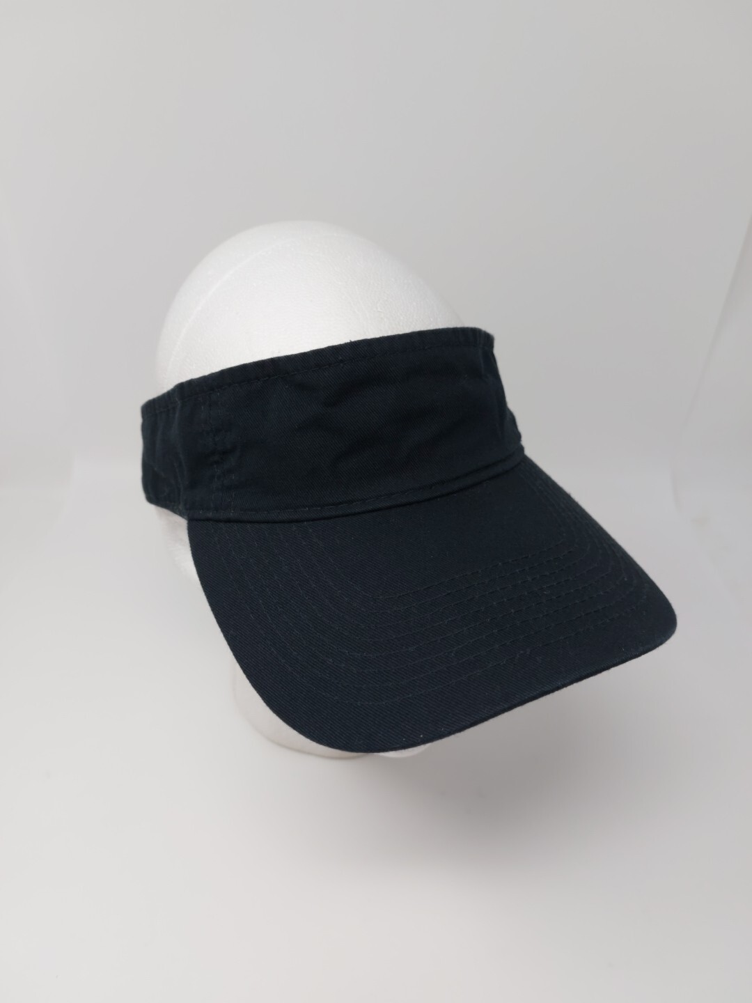 Black Strap Back Visor Hat Adjustable Cap - image 2