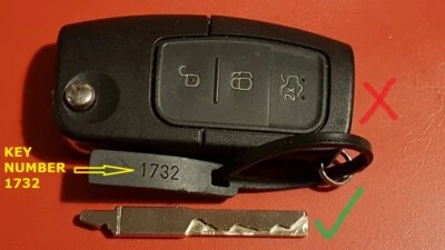 GTL REMOTE KEY BLADE FOR FORD C-S-MAX FIESTA FOCUS GALAXY MONDEO CUT TO CODE PHOTO