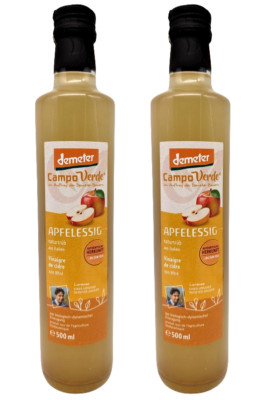 Apfelessig naturtrüb 2 x 500 ml ungefiltert DEMETER biologisch biodynamisch NEU