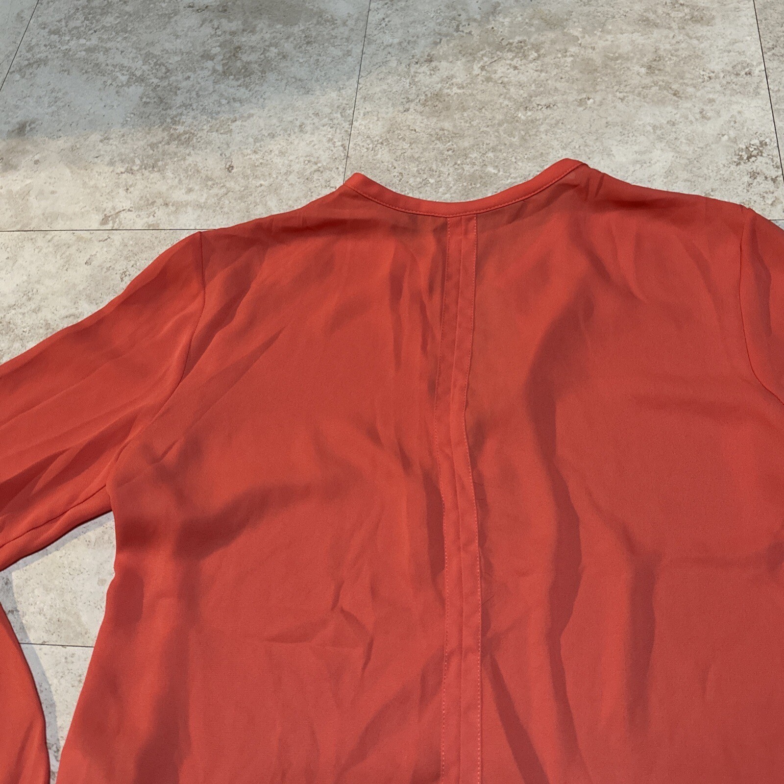 Zara Basic Pink Split V Neck Semi Sheer Chiffon W… - image 10