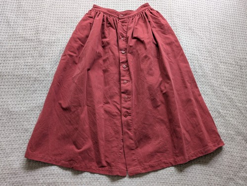 As Ever NYC Skirt Women 28 Red Terra Cotta Corduroy Button Front Pleated USA