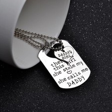 DADDY'S GIRL HEART PENDANT NECKLACE 2 PIECES SET FATHER DAD DAUGHTER 20  N110