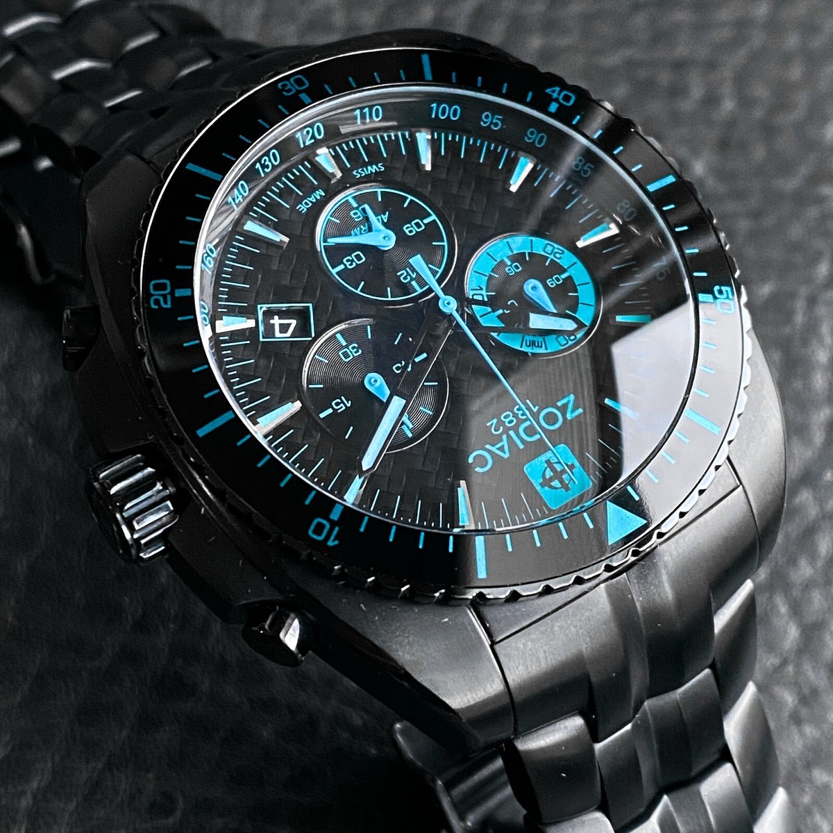 ZODIAC VINTAGE SPEED DRAGON ZO5532 ALARM CHRONOGRAPH QUARTZ SWISS