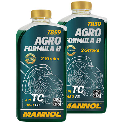 MANNOL 7859 AGRO HSQ Zweitaktöl für Kettensägenmotoren Gartentechniköl 2x 1Liter