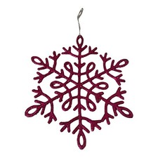 Glittering Snowflake Christmas Tree Ornaments Hot Pink Pack of 20 NEW