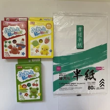 Daiso Japan Soft Clay three colors Red Yellow Green each 40g and Hanshi paper