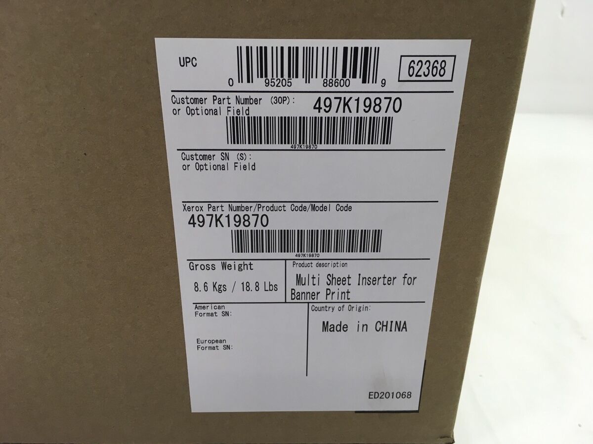 Xerox 497K19870 Multi Sheet Inserter Kit for PrimeLink Xerox 497K19870 Multi Sheet Inserter Kit for PrimeLink