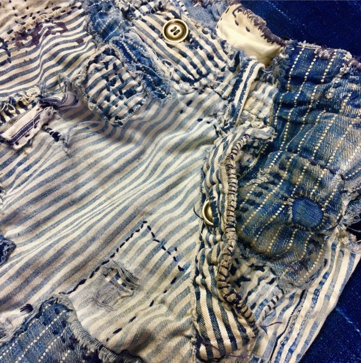 RRL Indigo Boro Patchwork Repaired Patched Shashiko Railroad