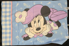 Vintage Minnie Mouse Double Sided Standard Pillow CasePurple Hat Yellow Bow