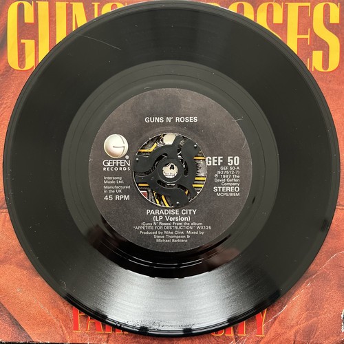 Guns N' Roses – Paradise City (LP VERSION 6:46) 7'' Vinyl 1988 TESTED VG+ VIDEO - Picture 2 of 7