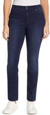 WOMENS 18 BANDOLINO AMY STRAIGHT LEG HIGH-RISE DENIM STRETCH PANTS, DARK WASH