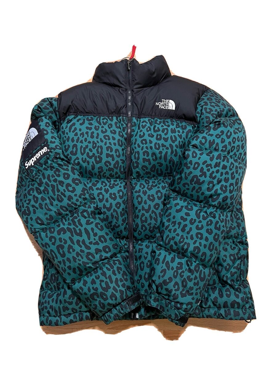 Supreme x The North Face Nuptse Jacket Green Leopard FW11 Size 