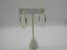 14K GOLD PLATED ENDLESS HOOP EARRINGS 3 x 40 MM WITH HIGH POLISHED FINISH SE13