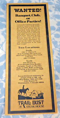 Vintage Trail Dust Steak House Office Party Flyer Colorado