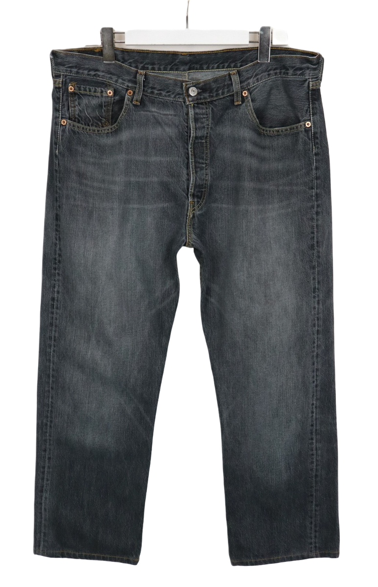 LEVI's 501 Jeans Men's W38 L29 Straight Button Fly Whiskers