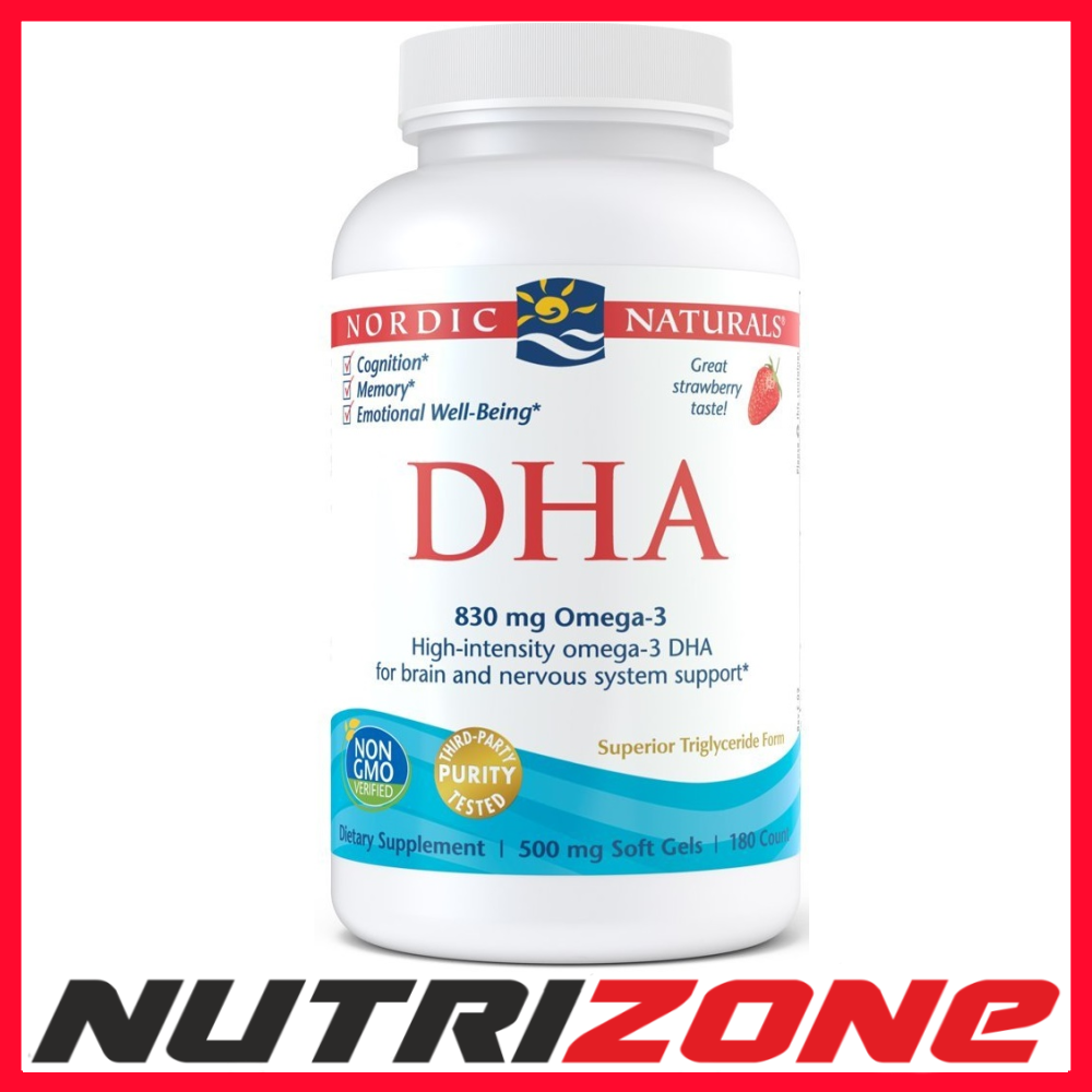 Nordic Naturals DHA 830mg Strawberry - 180 softgels