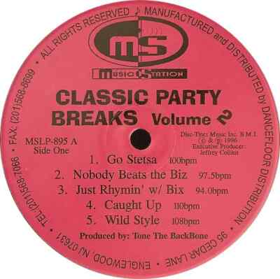 LP Tone The Backbone Classic Party Breaks Volume 2 STILL SEALED NEW OVP