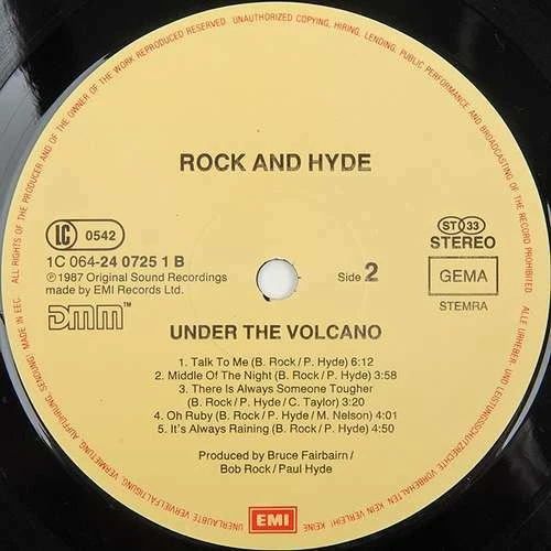 Rock And Hyde - Under The Volcano LP Album Vinyl Schallplatte 125861 - Bild 4 von 4