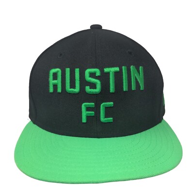 New Era Men's Snapback Hat Black OSFM Embroidered MLS Austin FC Logo 9Fifty 