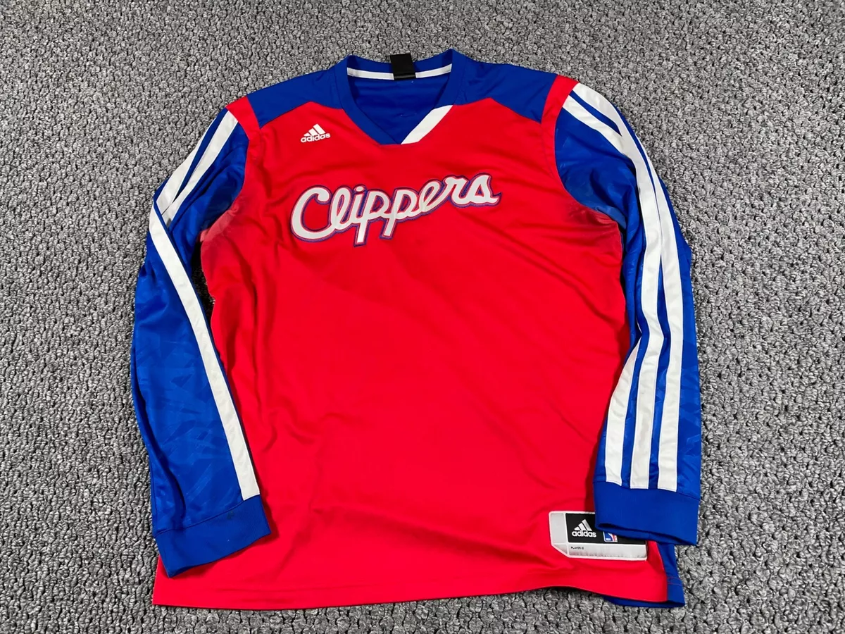 adidas Los Angeles Clippers Warm Up Shirt Adult XL Blue Red Embroidered  Script