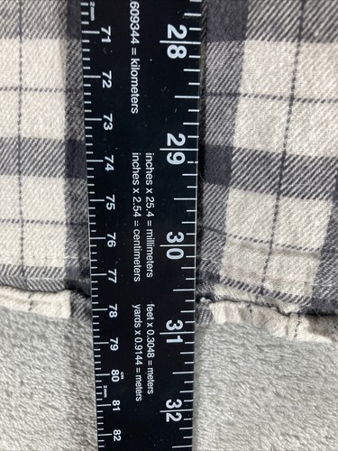 Mutual Weave Flannel Shirt Men's Size Large Ivory Check Plaid Long Sleeve Cotton - Picture 11 of 12