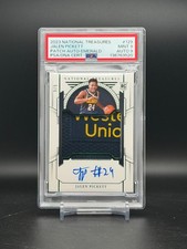 Jalen Pickett 23-24 National Treasures RC Emerald Sponsor Patch Auto #3/5 PSA9
