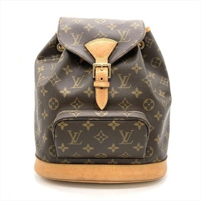 Louis Vuitton Montsouris MM Backpack Monogram Canvas M51136 Brown Gold