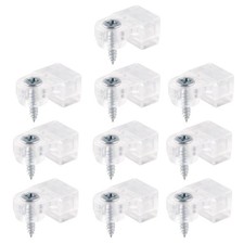 10pcs Glass Retainer Clips with Screws, Cabinet Storm Door Glass Retainer Clip