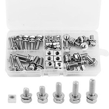 Battery Terminal Nuts and Bolt Kit, Square Nut Kit Stainless Steel Battery Screw