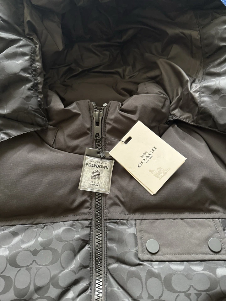 Coach Men’s Signature Puffer Jacket XL – Black Monogram - Image 4 of 4