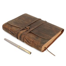 ELIZO Leather Journal Notebook Leather Bound Journal for Men - 7x9 Refillable Le