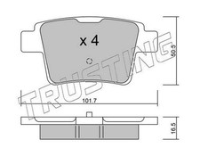 TRUSTING Bremsbeläge Satz Hinten Bremsklötze für FORD MONDEO III Kombi (BWY)