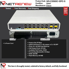 WS-C3560C-12PC-S Cisco 3560C PoE Switch 12 Port