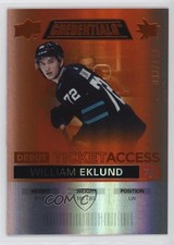 2021 Upper Deck Credentials Debut Ticket Access Orange /149 William Eklund 1gx2