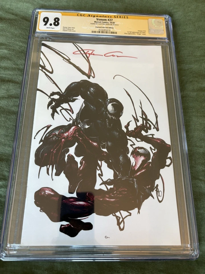 Venom 27 Clayton Crain SS CGC 9.8 Firmado Venom $ Carnage Virgen Cubierta Mínima Foto 4 de 4