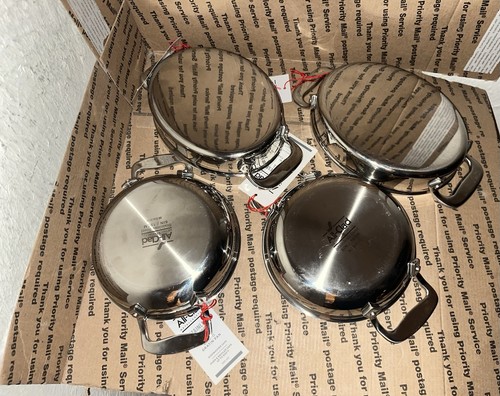 All-Clad 7" Mini Oval/6” Gratin Pan Baker Dishes Stainless Steel (Qty-4) - Picture 3 of 4