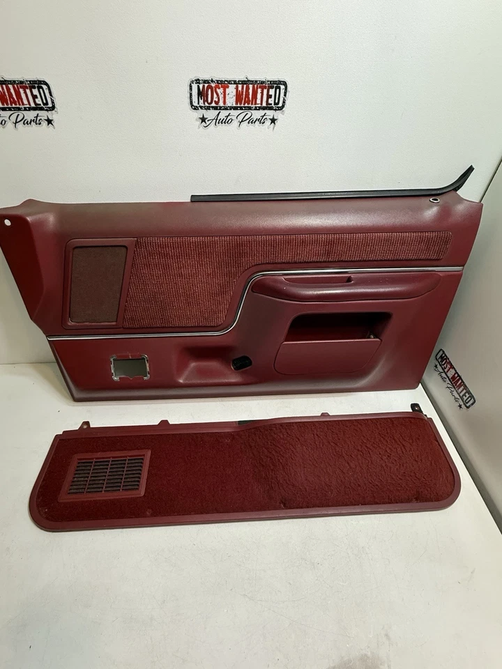 1987-91 Ford F150 F250 F350 Bronco XLT Door Panels Deluxe Red Driver Passenger Foto 4 de 4