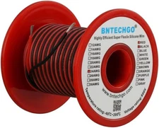 BNTECHGO 24 Gauge Silicone Wire Spool Red And Black Each 50ft 2 Separate Wire...