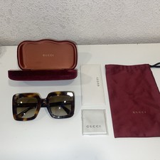 Gucci GG0328S 002 Oversized Square Havana Tortoiseshell Sunglasses Full Set